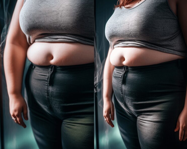 woman with the excess fat